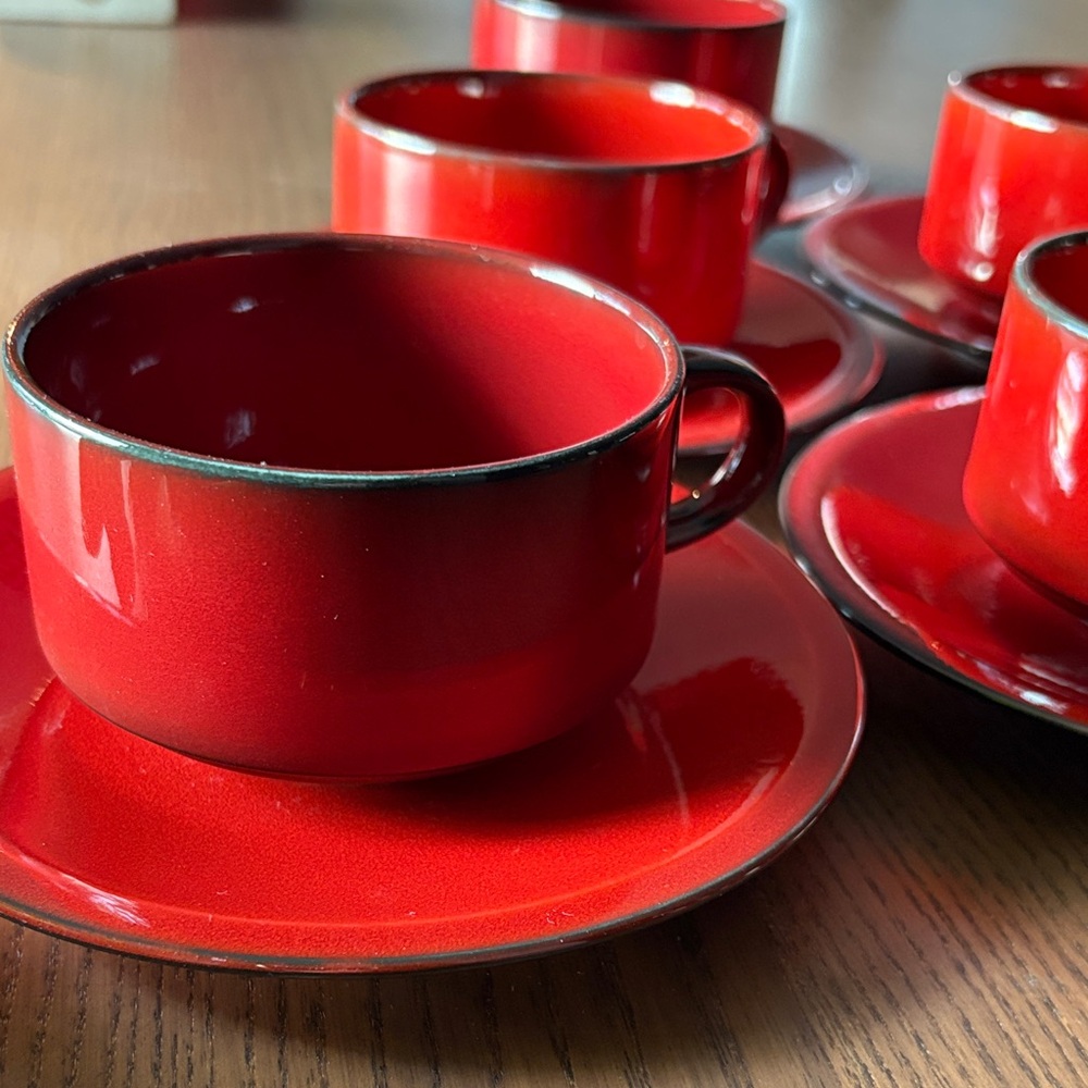 VILLEROY & BOCH - “Granada” Set of 6 Cups with Saucers